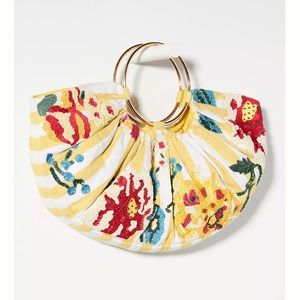 Anthropologie Beaded Half-Moon Satchel NWT